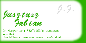 jusztusz fabian business card